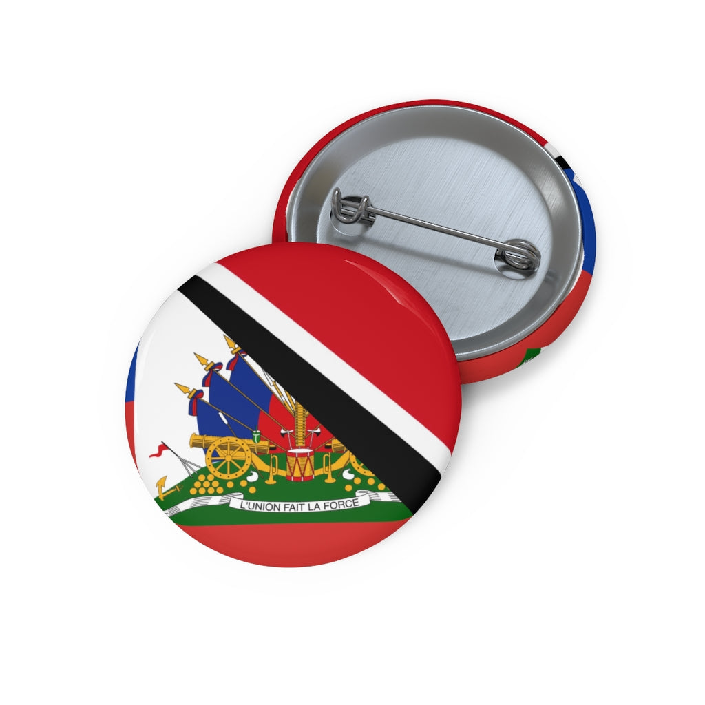 Trinidadian Haitian Flag Pin Button | Trinidad Haiti