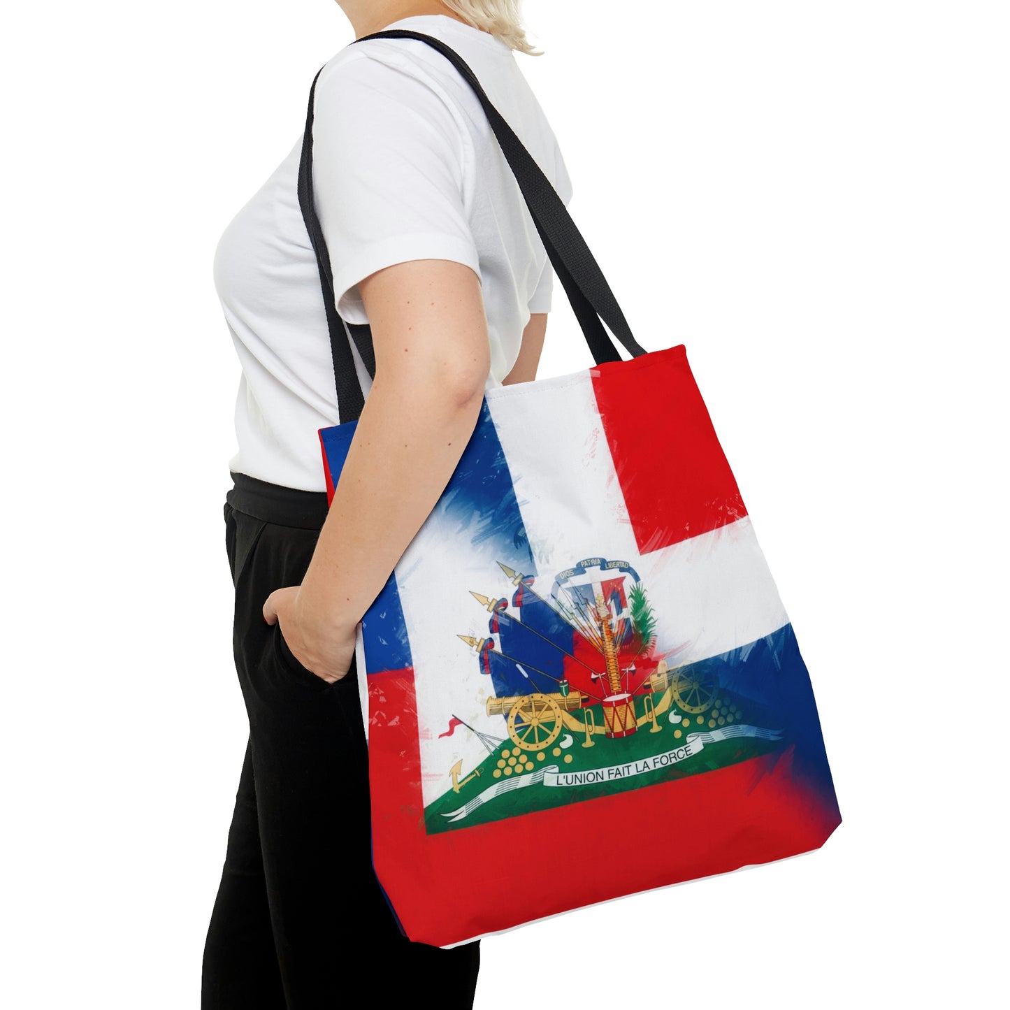 Haiti Dominican Republic Flag | Hispaniola DR Half Haitian Dominican Flag Tote Bag | Shoulder Bag