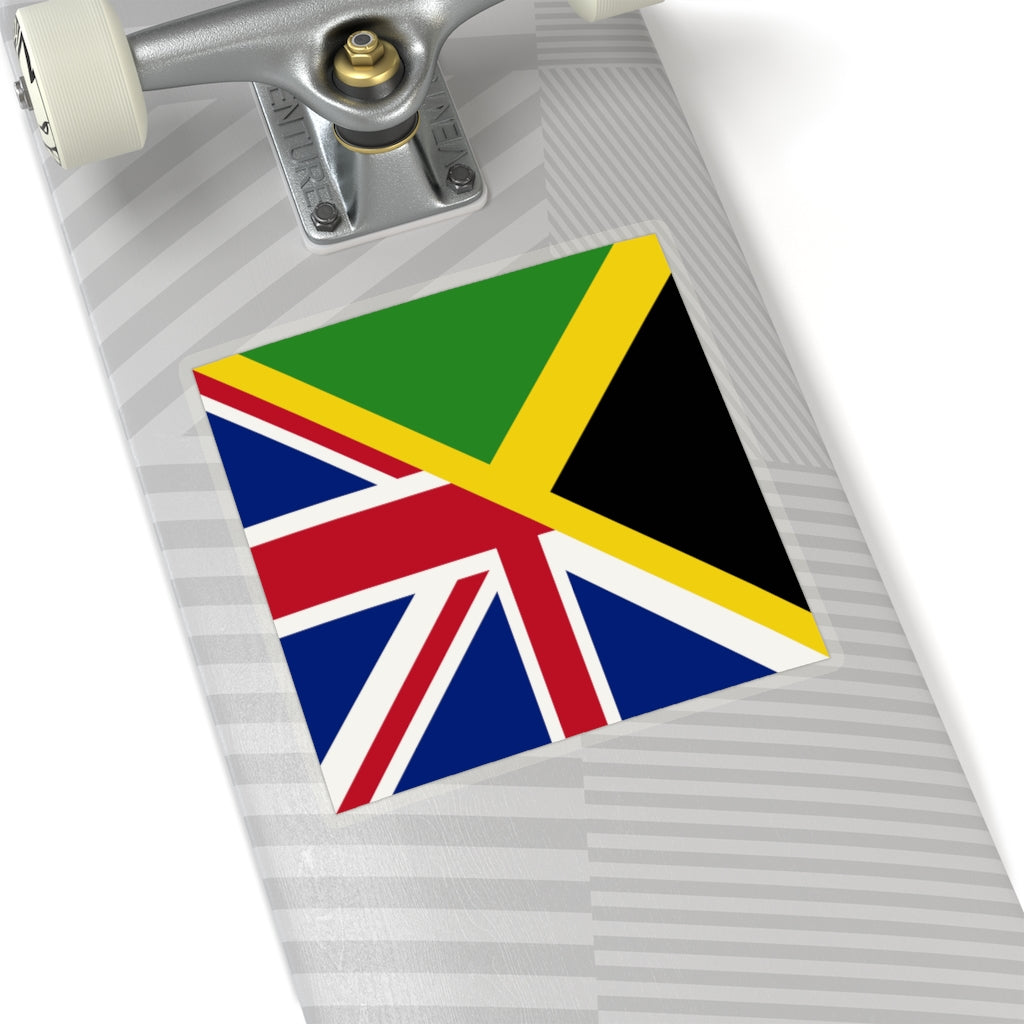 English Jamaican Flag Sticker | Half Jamaica English Flag Sticker