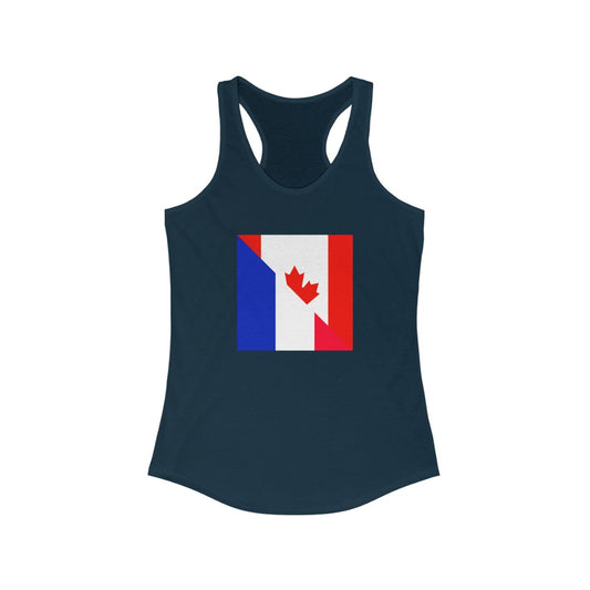 Women’s French Canadian Racerback Tank Top |  France Canada Flag