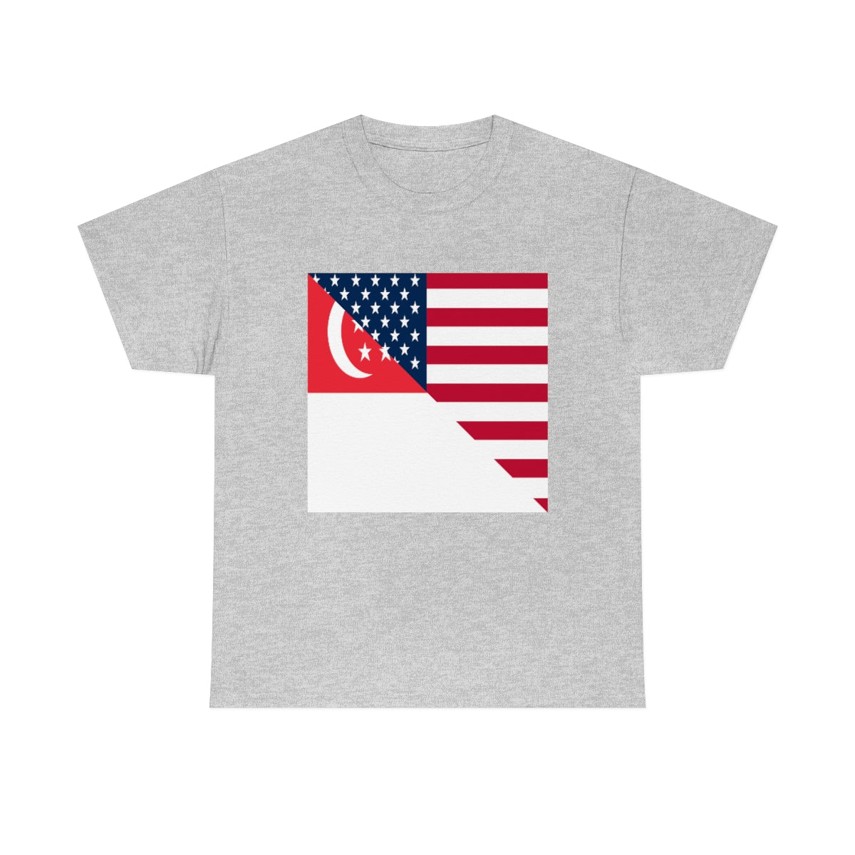 Singapore American Flag Half Singaporean USA T-Shirt | Unisex Tee Shirt