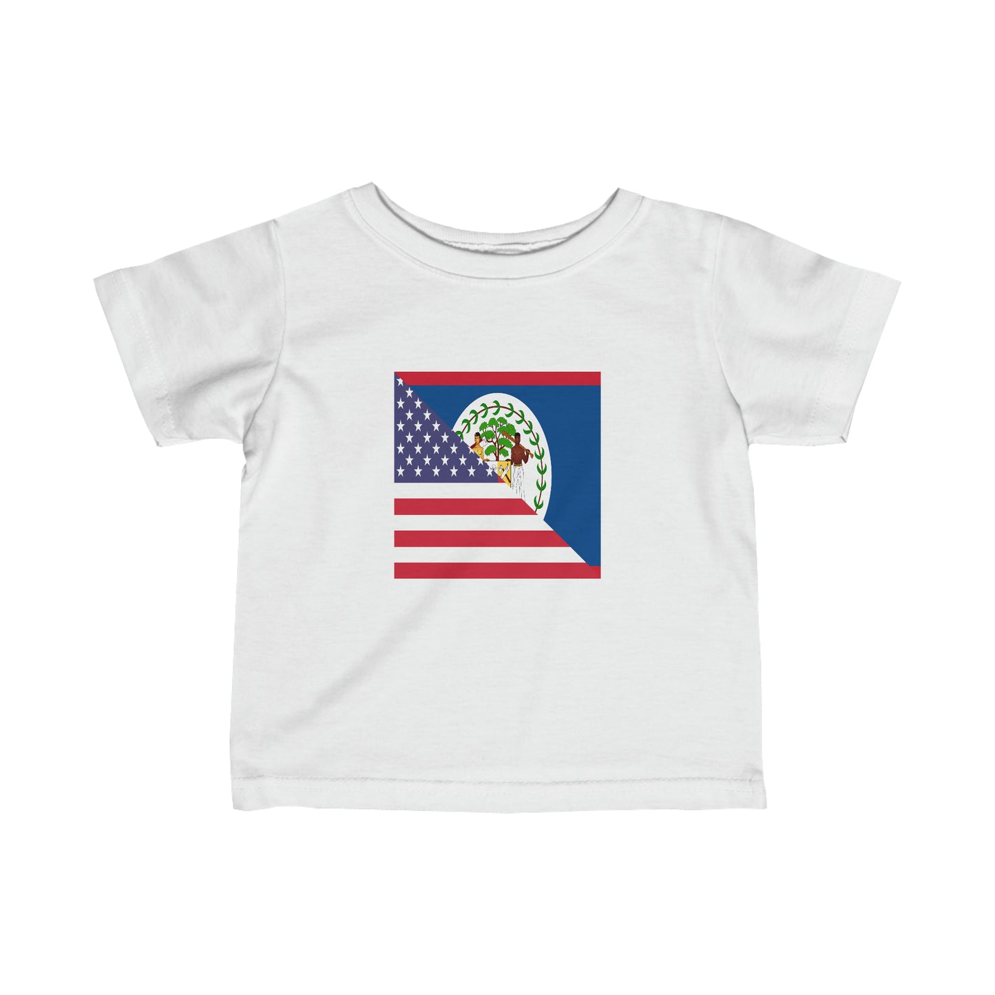 Infant Belize American Flag Half Belizean USA Toddler Tee Shirt