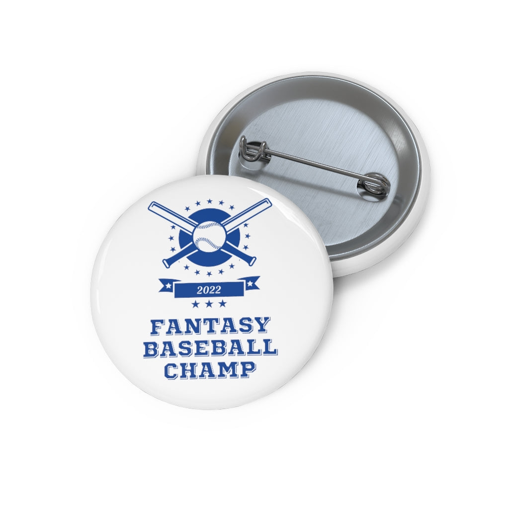 Fantasy Baseball Champ 2022  | White Pin Button Fantasy Sports