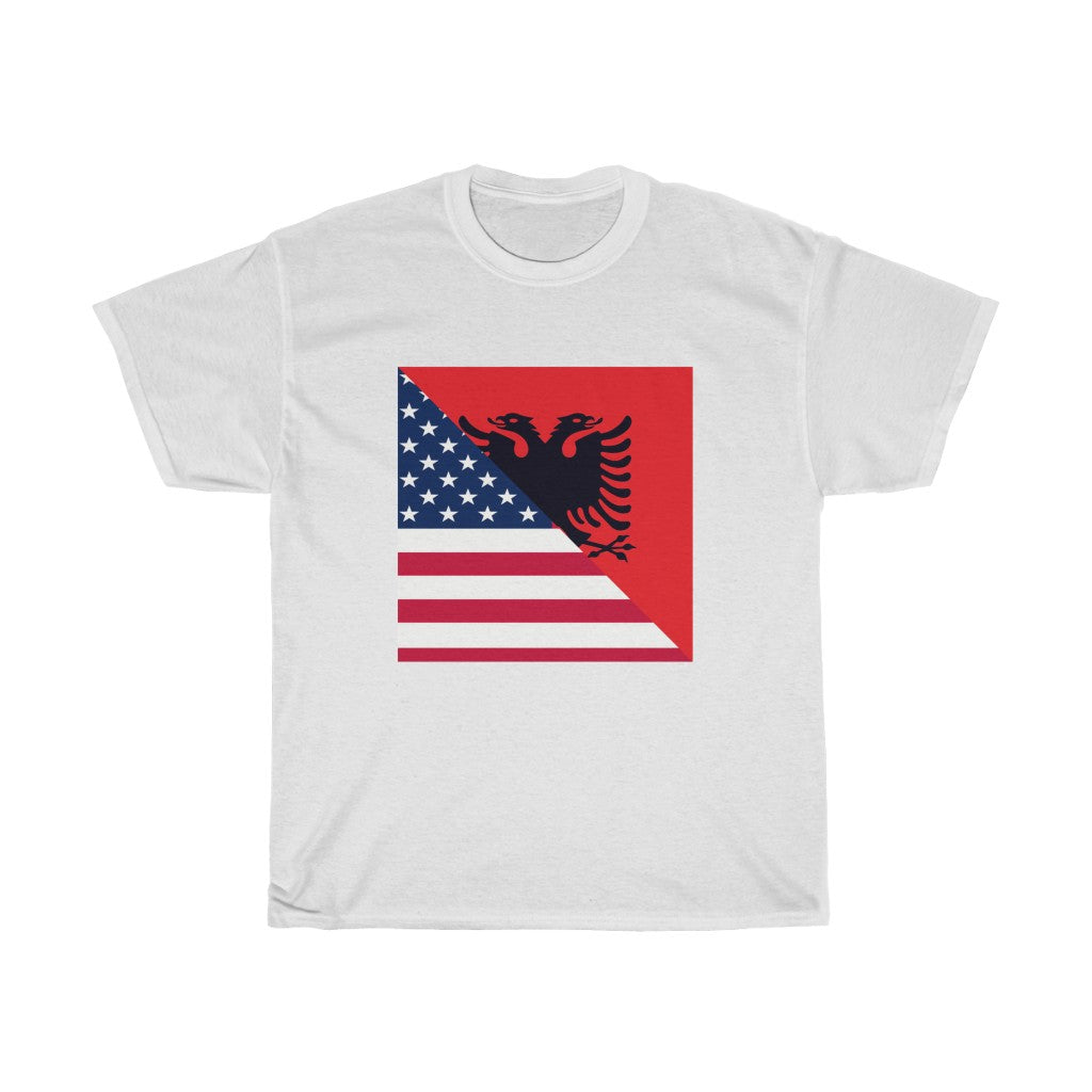 Albanian-American Flag T-Shirt | Unisex Albania USA Tee