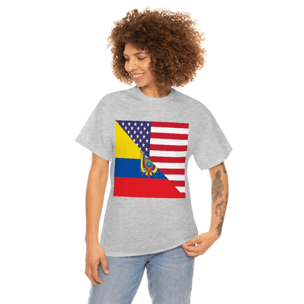 Ecuadorian American Flag Tee Shirt | Unisex Ecuador USA Tshirt