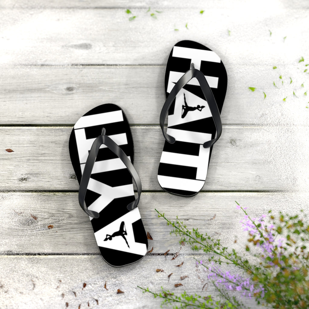 Haiti Black & White Flip Flops | Haitian Summer Sandals