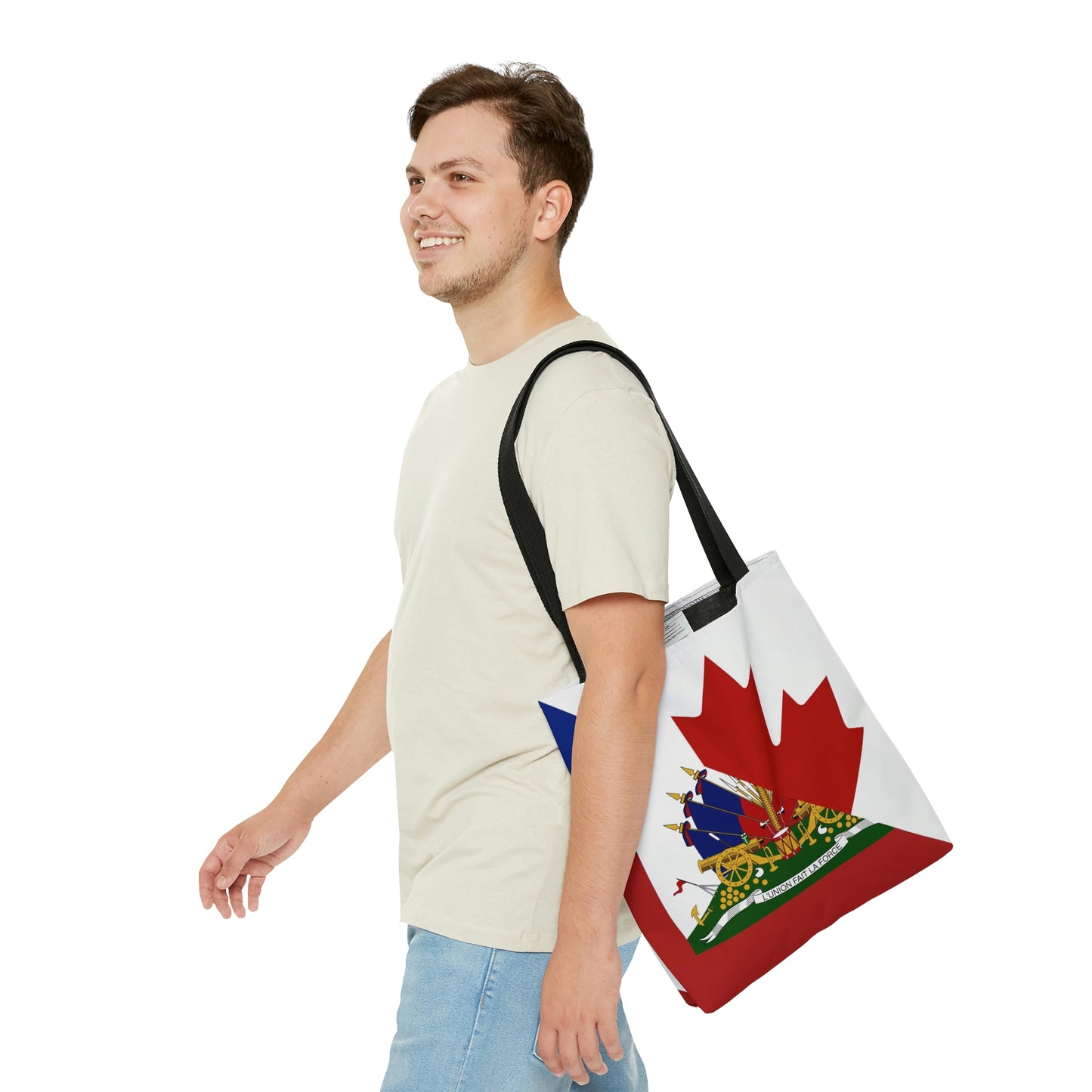 Haitian Canadian Flag | Half Haiti Canada Canadien Tote Bag | Shoulder Bag