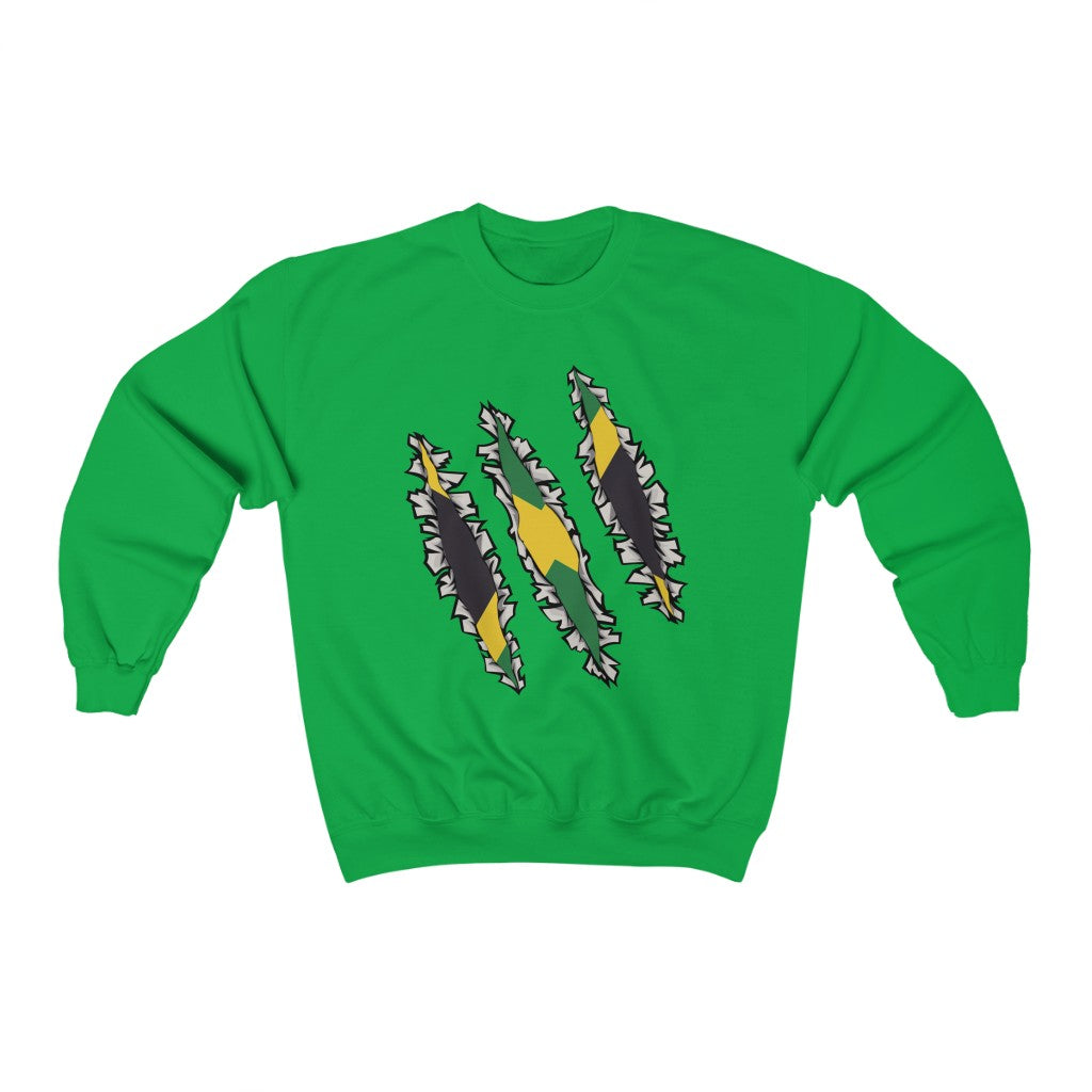 Slashed Jamaican Flag Sweatshirt | Jamaica Men Women Pullover