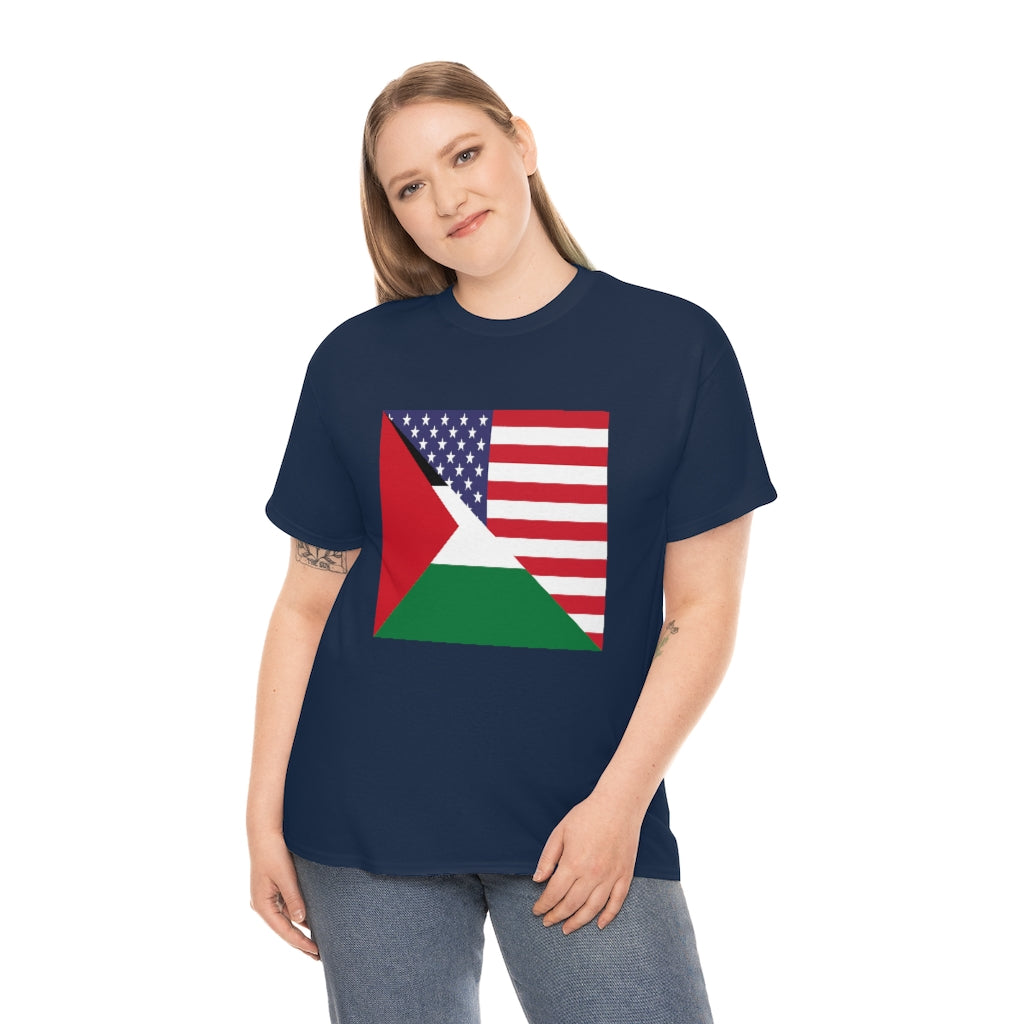 Palestinian American Flag T-Shirt | Unisex Palestine Men Women Tee