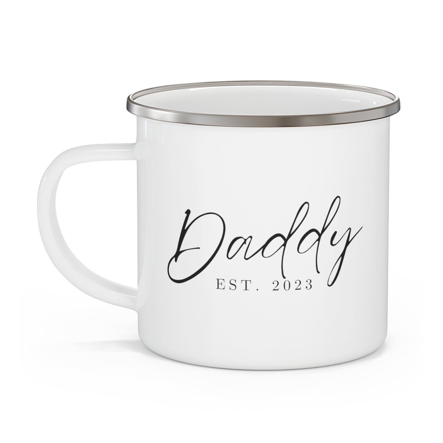 Daddy Est 2023 Fathers Day Gift for DAD 12oz Enamel Mug