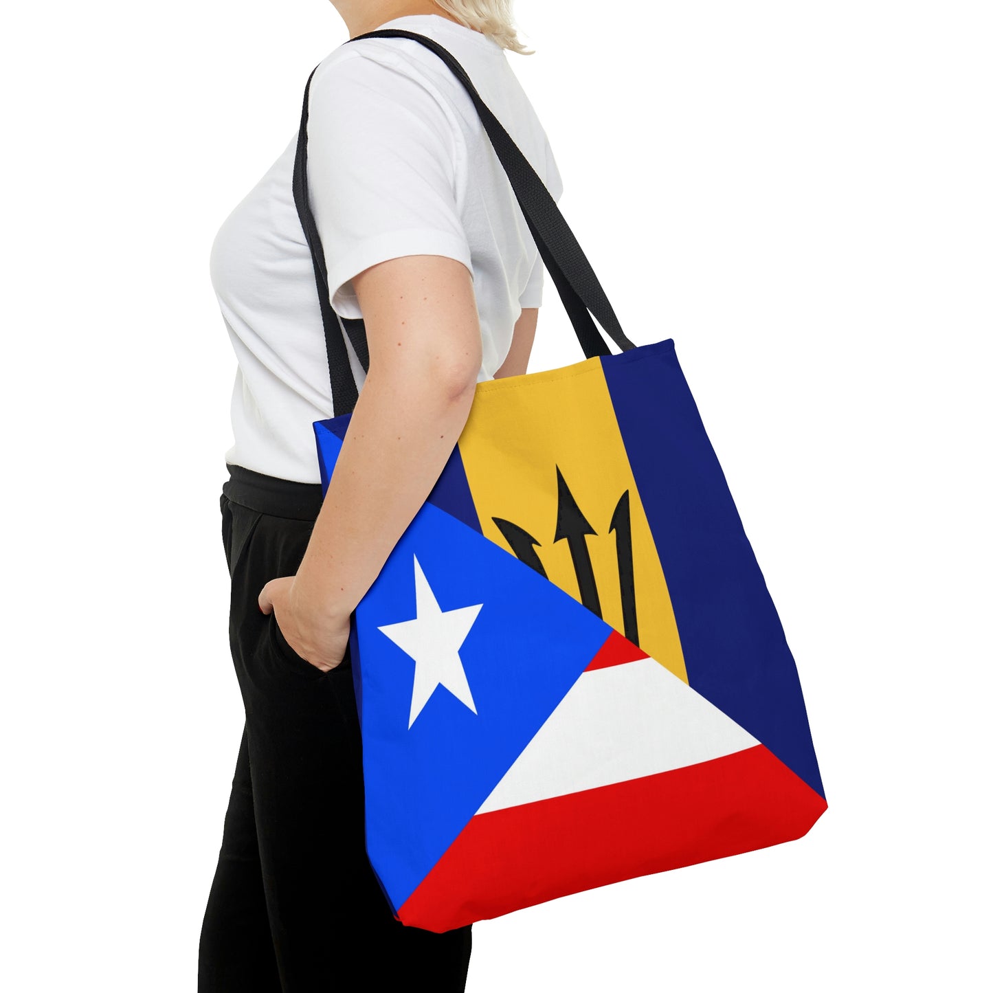 Bajan Puerto Rican Flag Puerto Rico Barbados Tote Bag | Shoulder Bag