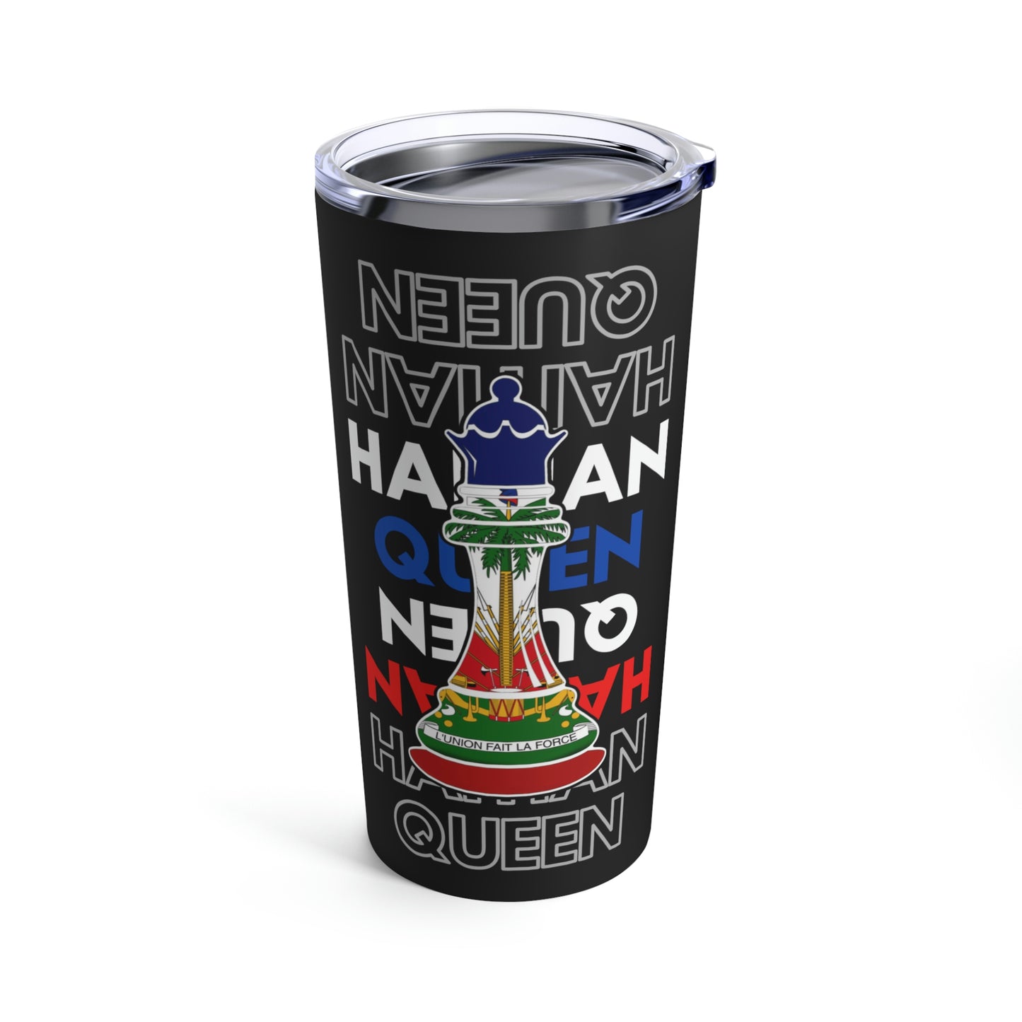 Haitian Queen Chess Piece Text | Haiti Flag Tumbler 20oz