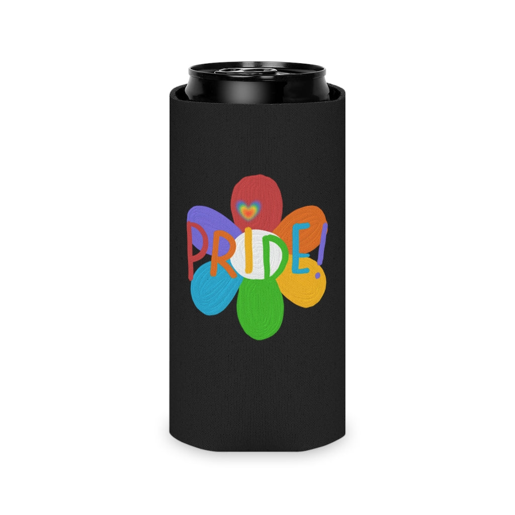 Pride Rainbow Flower Can Cooler | LGBTQ Proud to Be Free