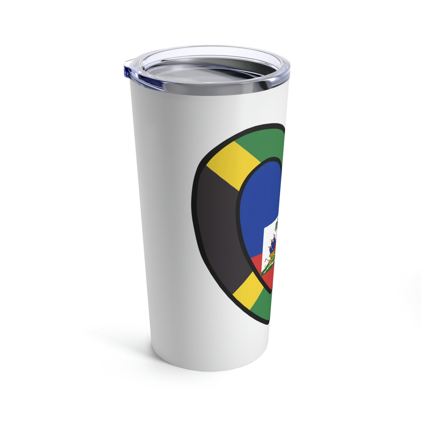 Jamaican Haitian Flag Inner Heart Valentines Day Gift Jamaica Haiti  Tumbler 20oz