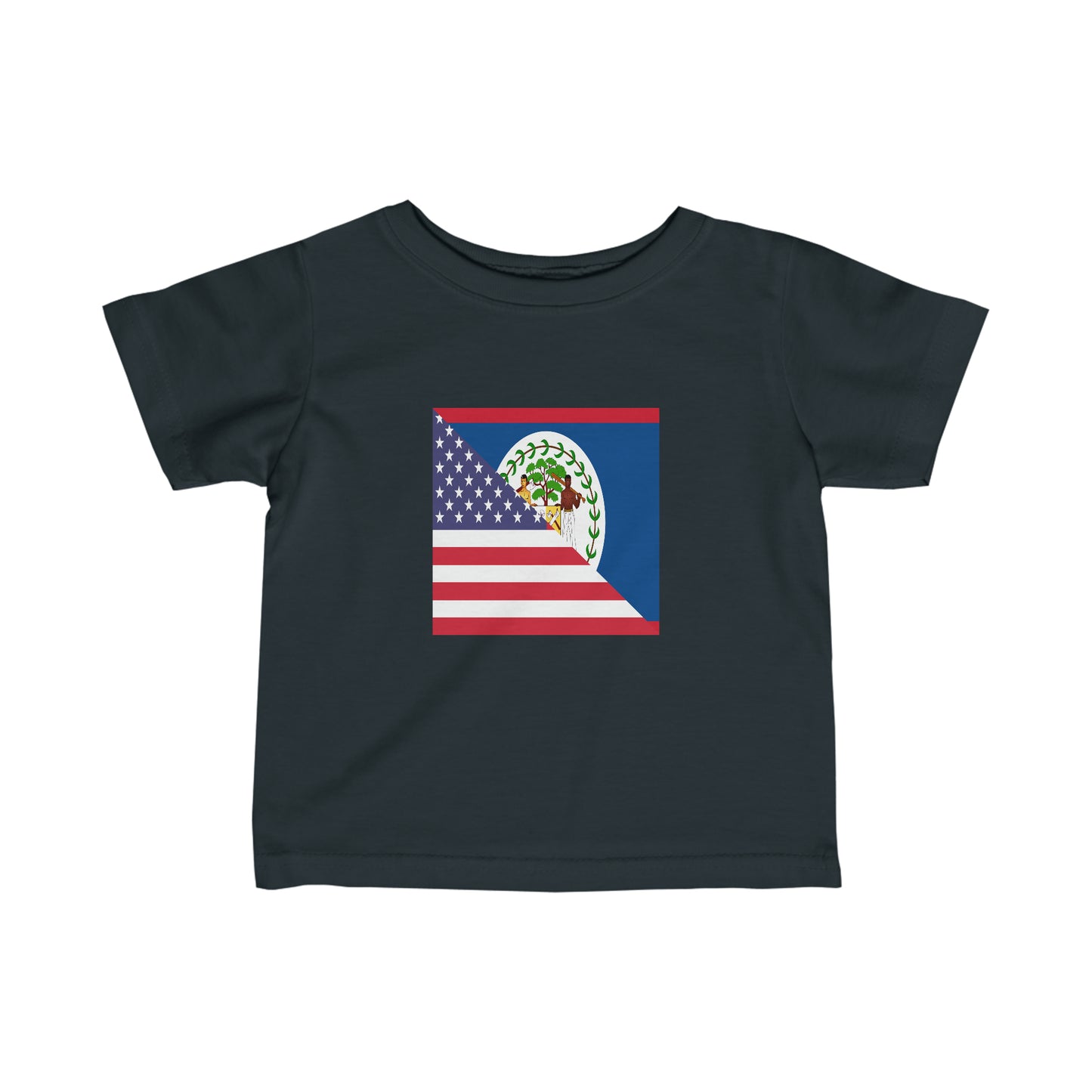 Infant Belize American Flag Half Belizean USA Toddler Tee Shirt