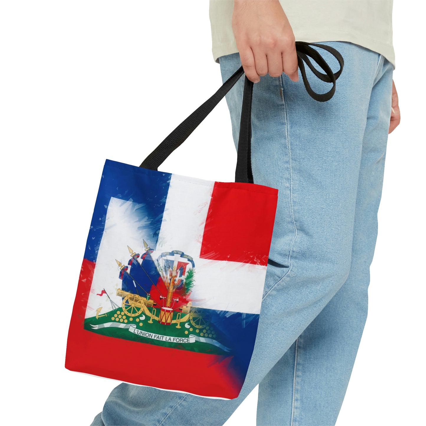 Haiti Dominican Republic Flag | Hispaniola DR Half Haitian Dominican Flag Tote Bag | Shoulder Bag