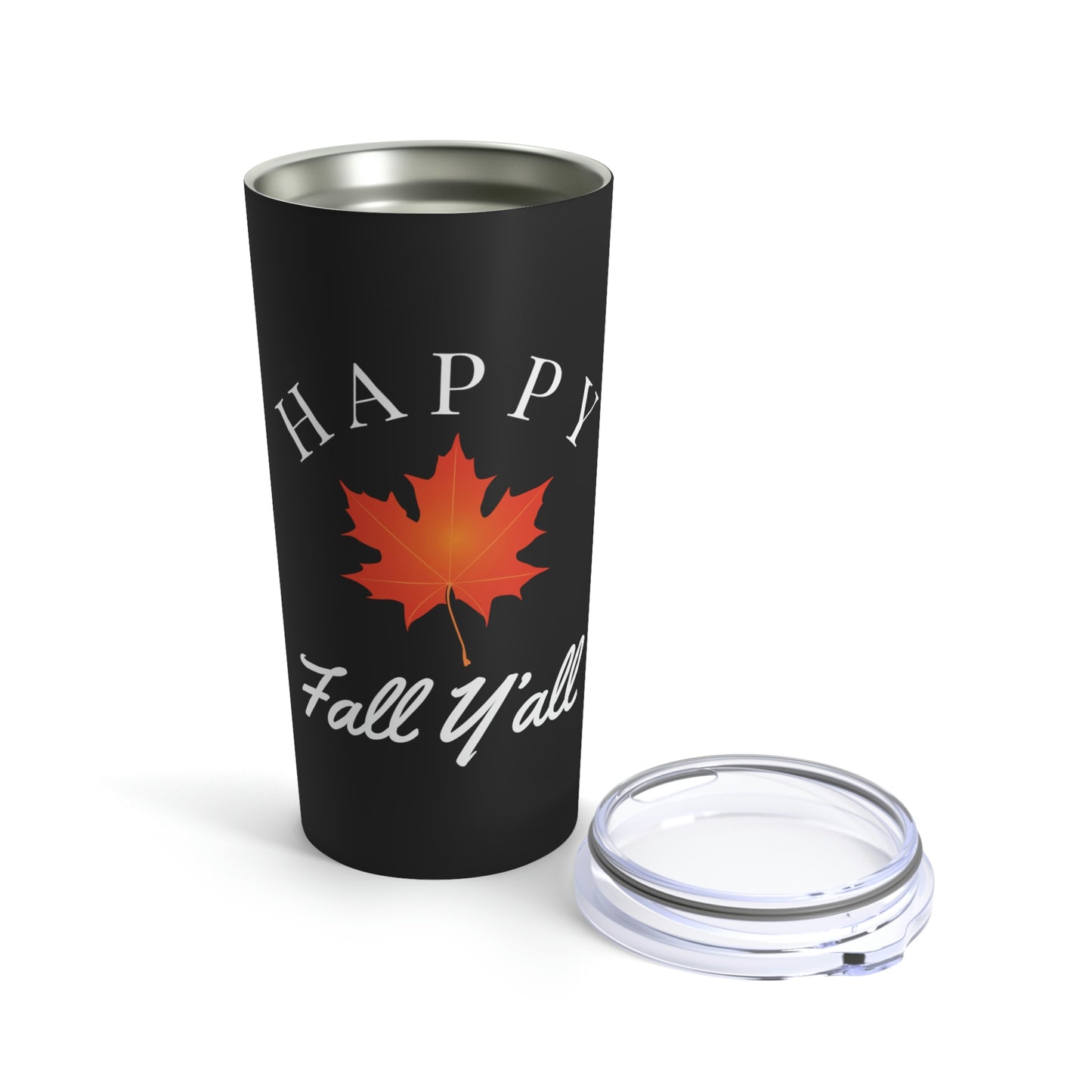 Happy Fall Yall | Orange Leaf White Autumn Leaves Tumbler 20oz