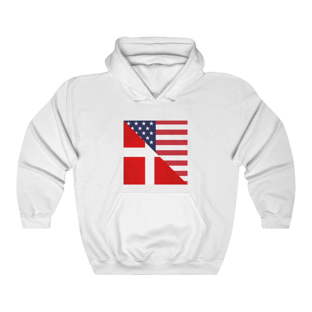 Danish American Flag Hoodie | Unisex Denmark Danes Men Women Pullover