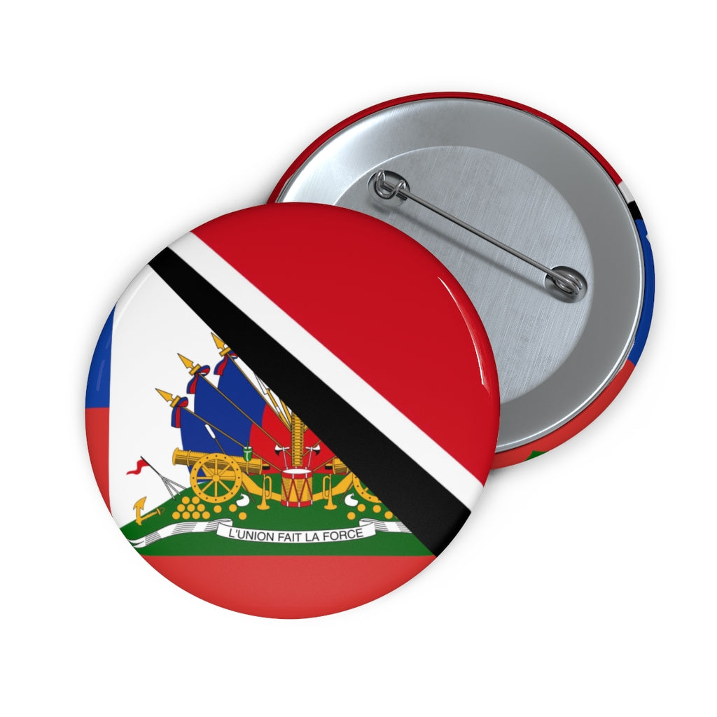 Trinidadian Haitian Flag Pin Button | Trinidad Haiti