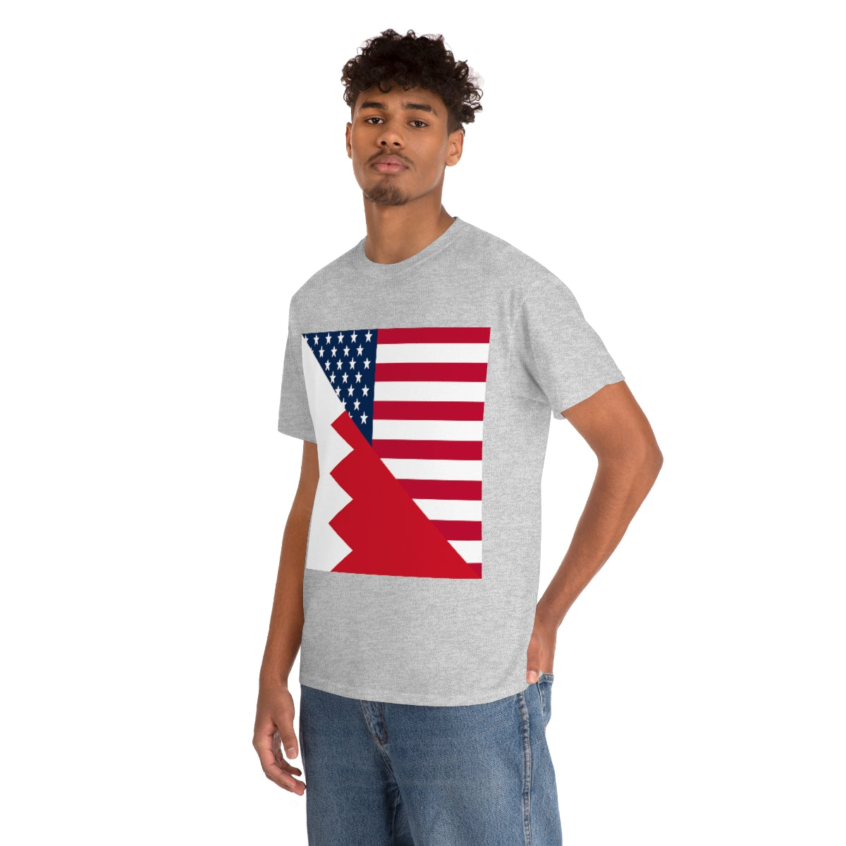 Bahrain American Flag Half Bahraini USA T-Shirt | Unisex Tee Shirt