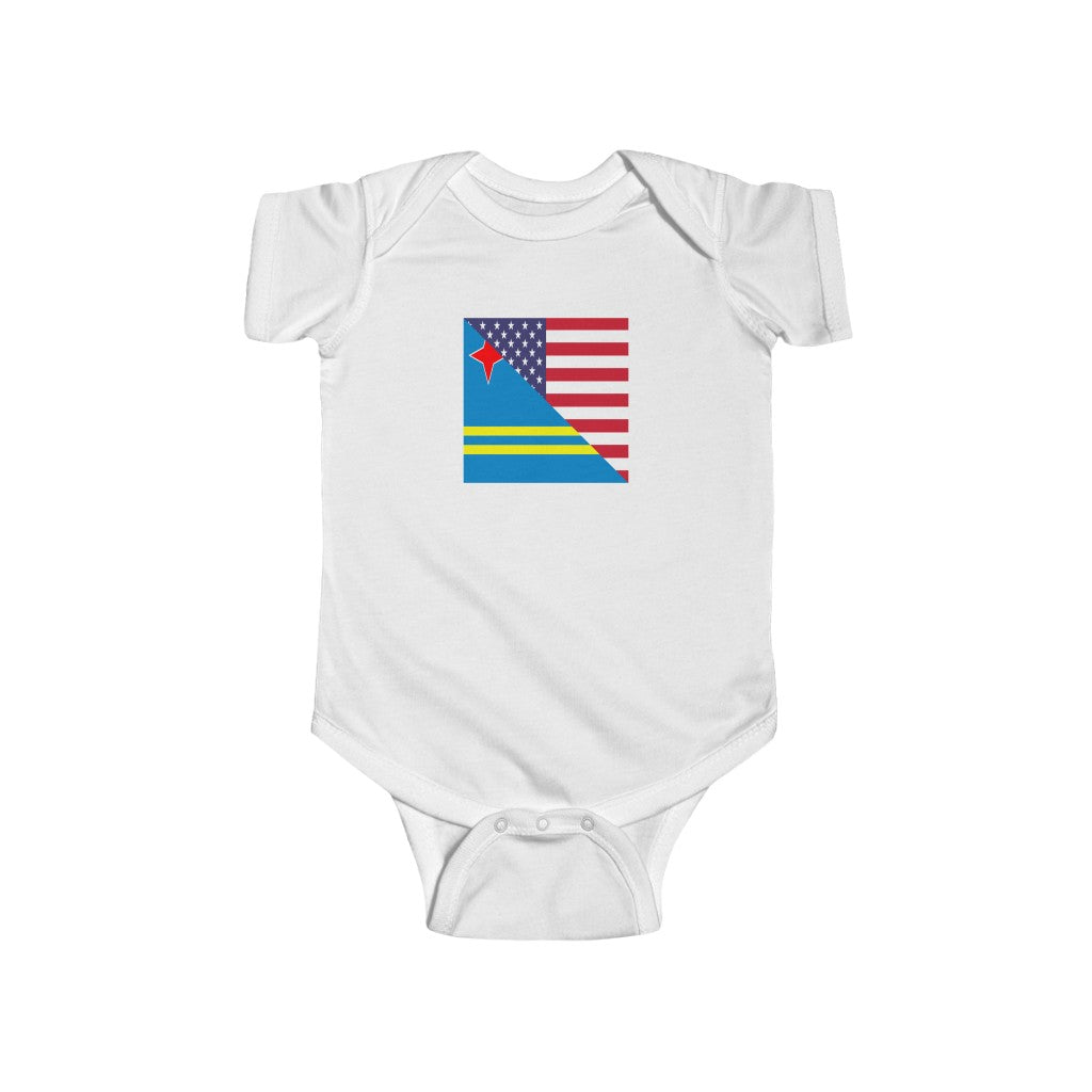 Aruban American Flag Baby Bodysuit | Aruba USA Newborn