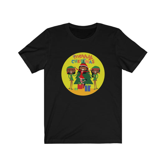 Merry Christmas Black Women T-Shirt | Black Christmas Shirt