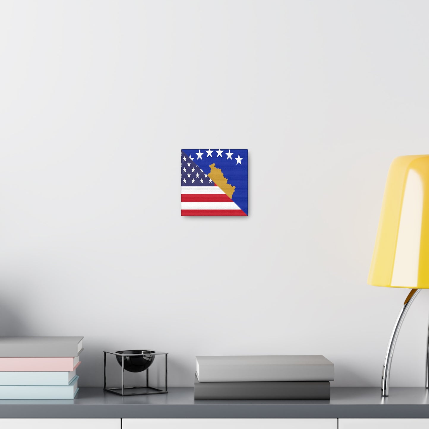 Kosovo American Flag Kosovar Canvas Gallery Wraps | Wall Art