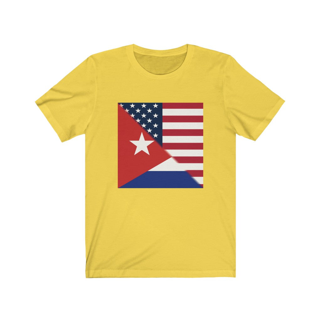 Half Cuba America Flag T-Shirt | USA Cuban Apparel Ships from US