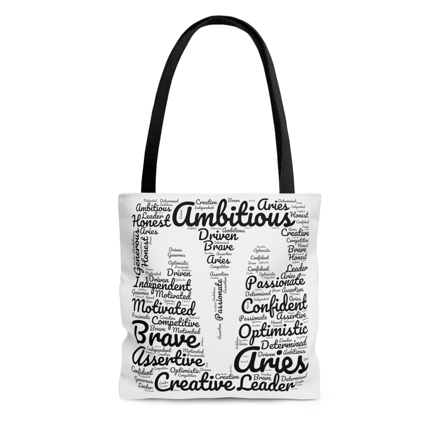 Aries Zodiac Sign Astrology Black Tote Bag | Shoulder Bag