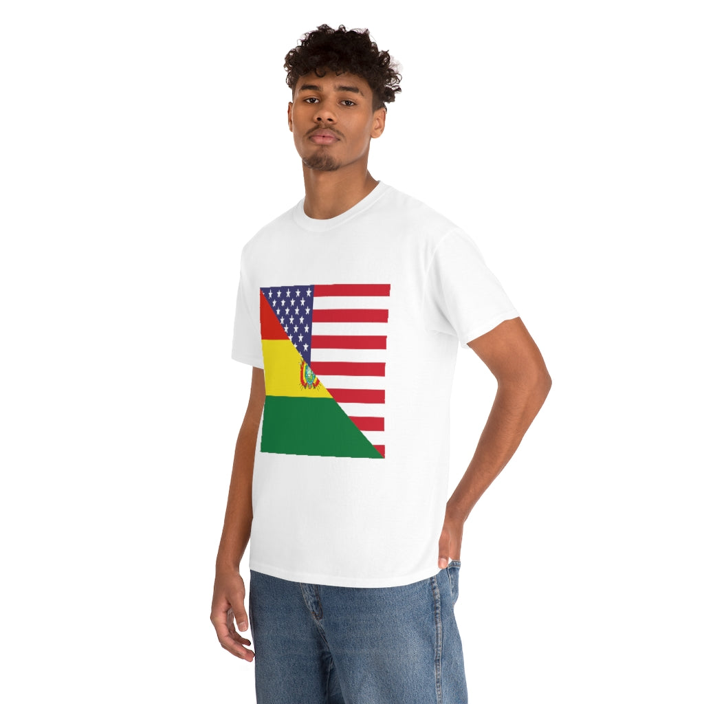 Bolivia American Flag Tee Shirt | Bolivian USA Tshirt