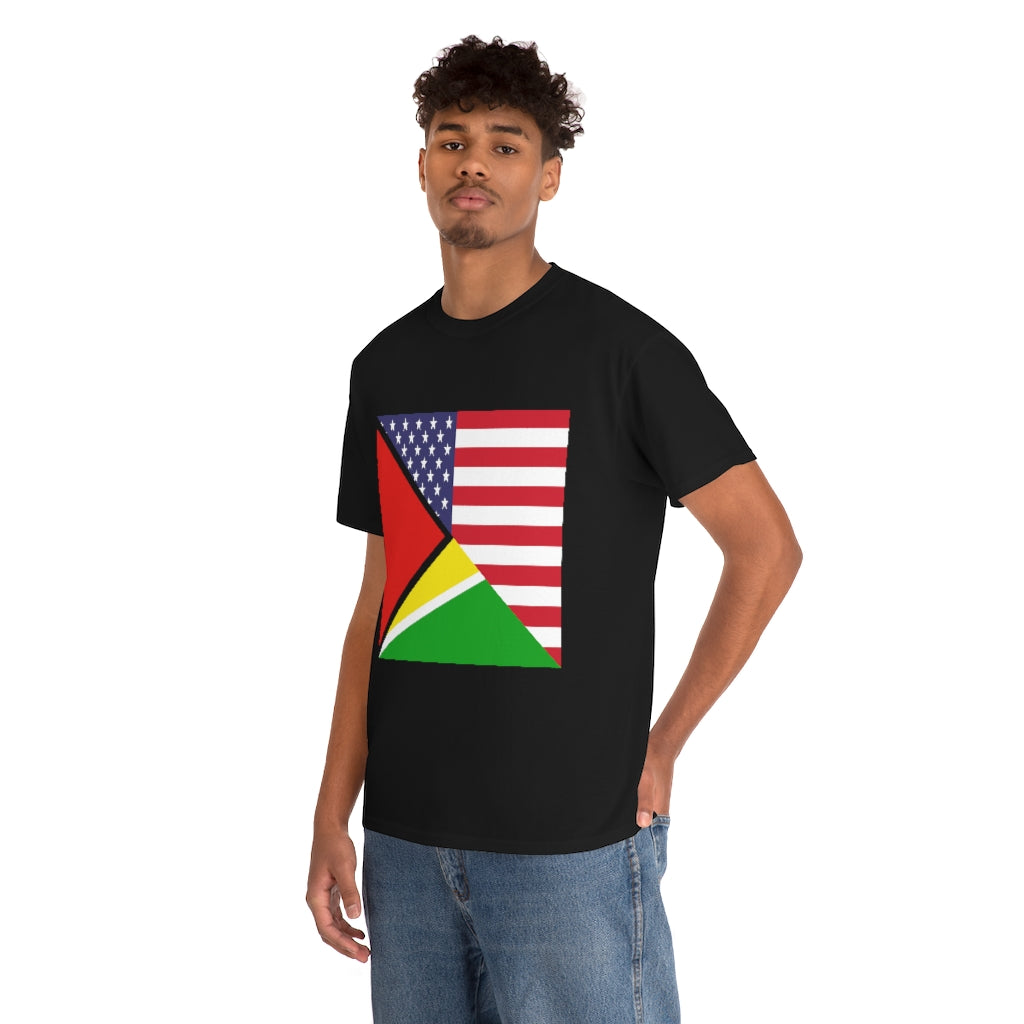 Guyanese American Flag Tee Shirt | Unisex Guyana USA Tshirt