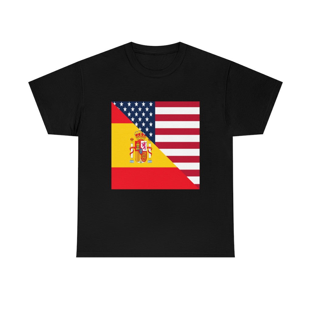 Spain American Flag Tee Shirt | Unisex Spanish USA Tshirt