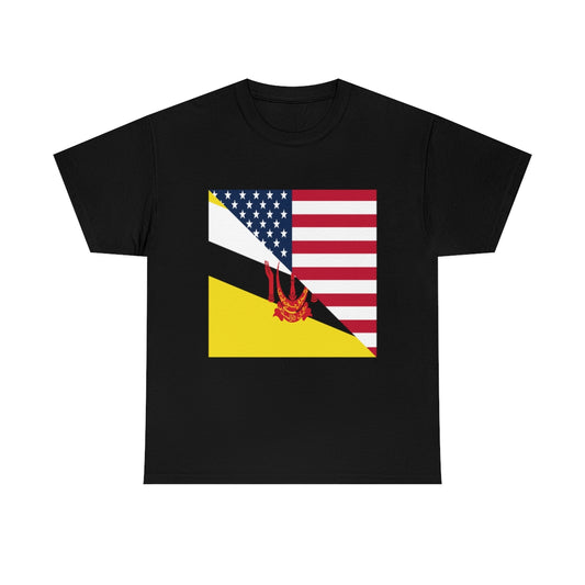 Brunei American Flag Half Bruneian USA T-Shirt | Unisex Tee Shirt