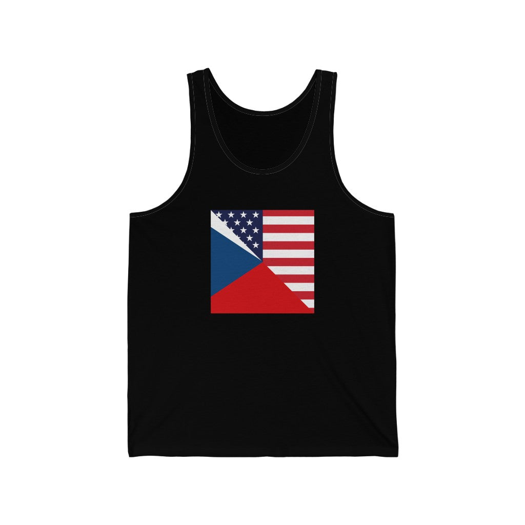 Czech Republic American Flag Tank Top | Unisex USA Czechia Men Women Apparel