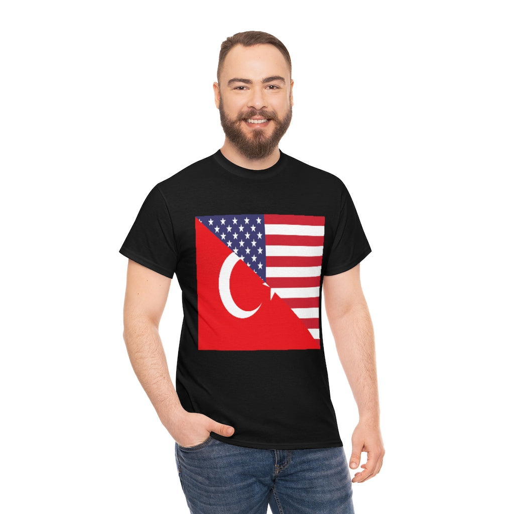 Turks American Flag Tee Shirt | Unisex Turkey USA Tshirt