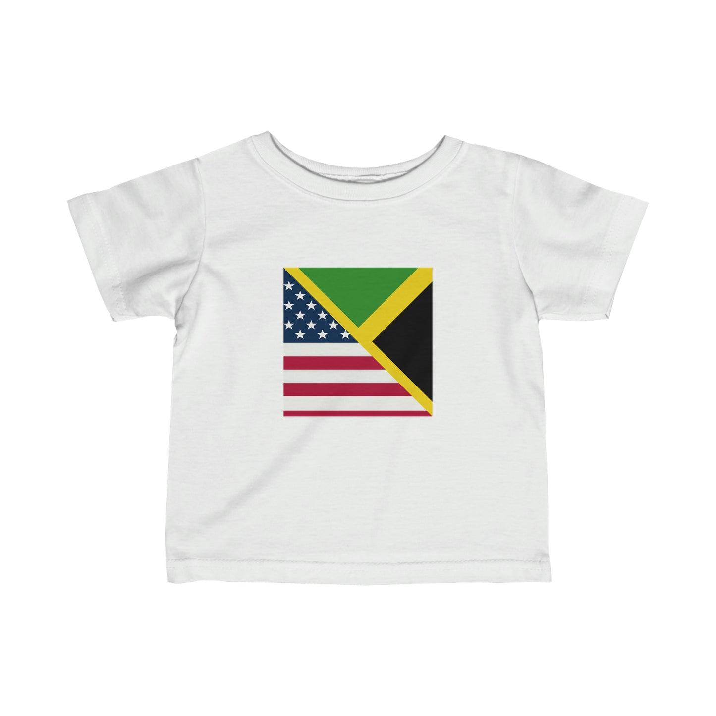 Infant Jamaican American Flag | Jamaica United States Toddler Tee Shirt