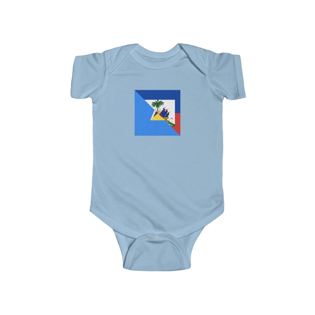 Haitian St. Lucian Flag Baby Bodysuit | Haiti St. Lucia Boy Girl