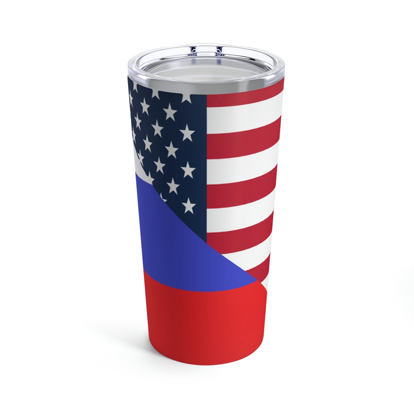 Russian American Flag Half Russia USA Tumbler 20oz Beverage Container