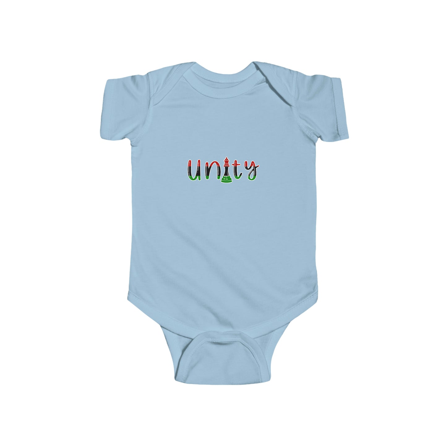 Black Queen Unity Pan African Flag Chess Piece Baby Bodysuit | Newborn Boy Girl