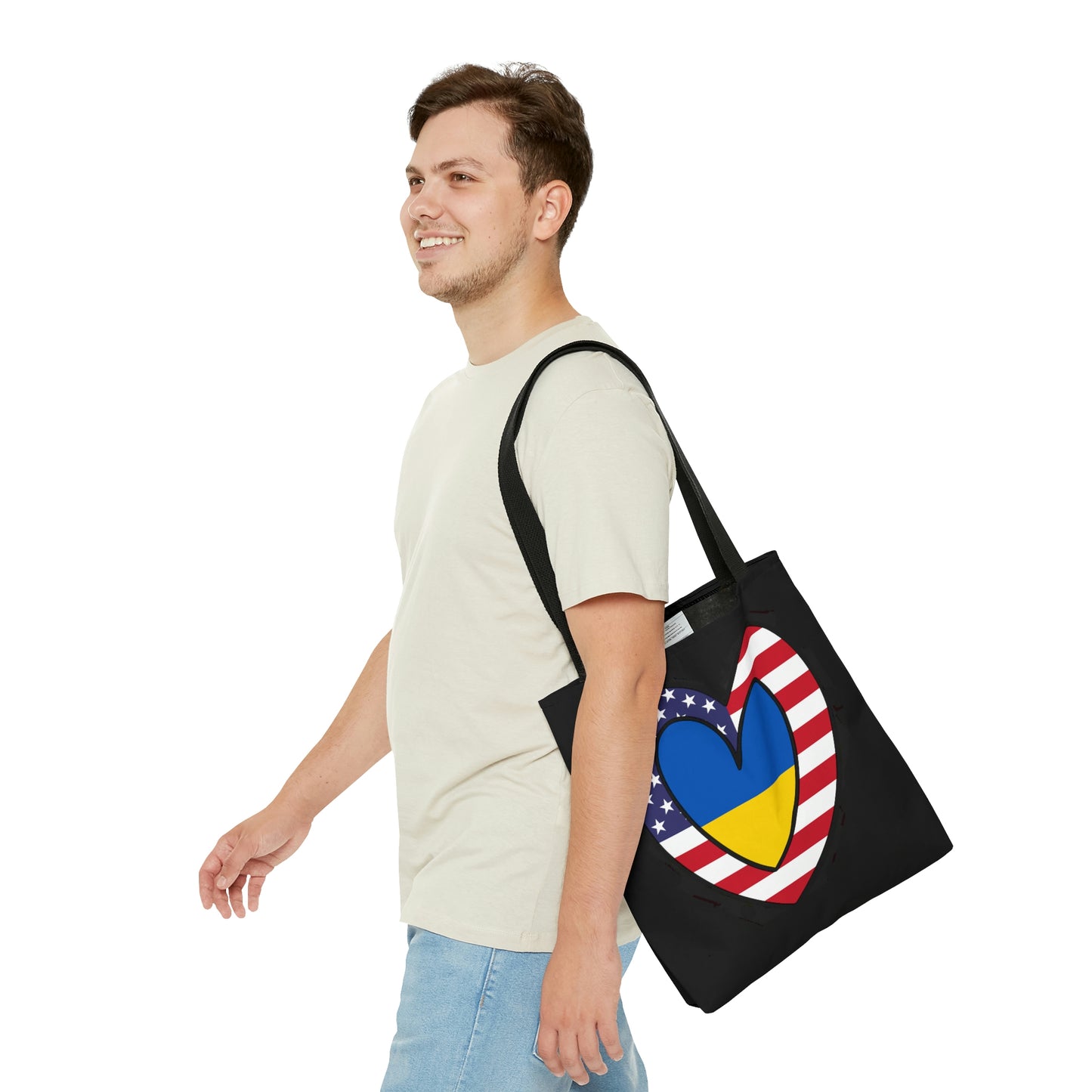 American Ukrainian Flag Inner Heart USA Ukraine  Tote Bag | Shoulder Bag