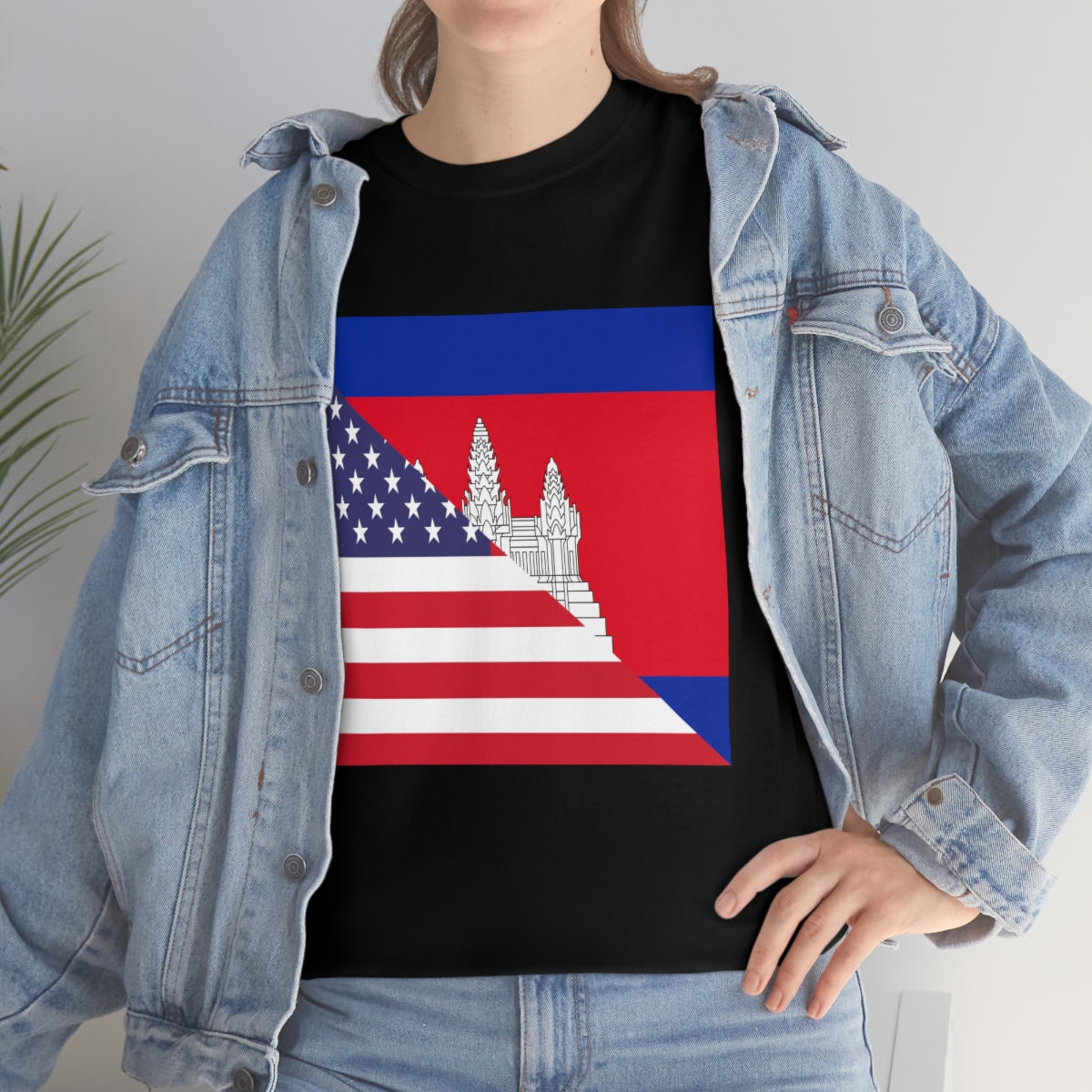 Cambodian American Flag Half Cambodia USA T-Shirt | Unisex Tee Shirt