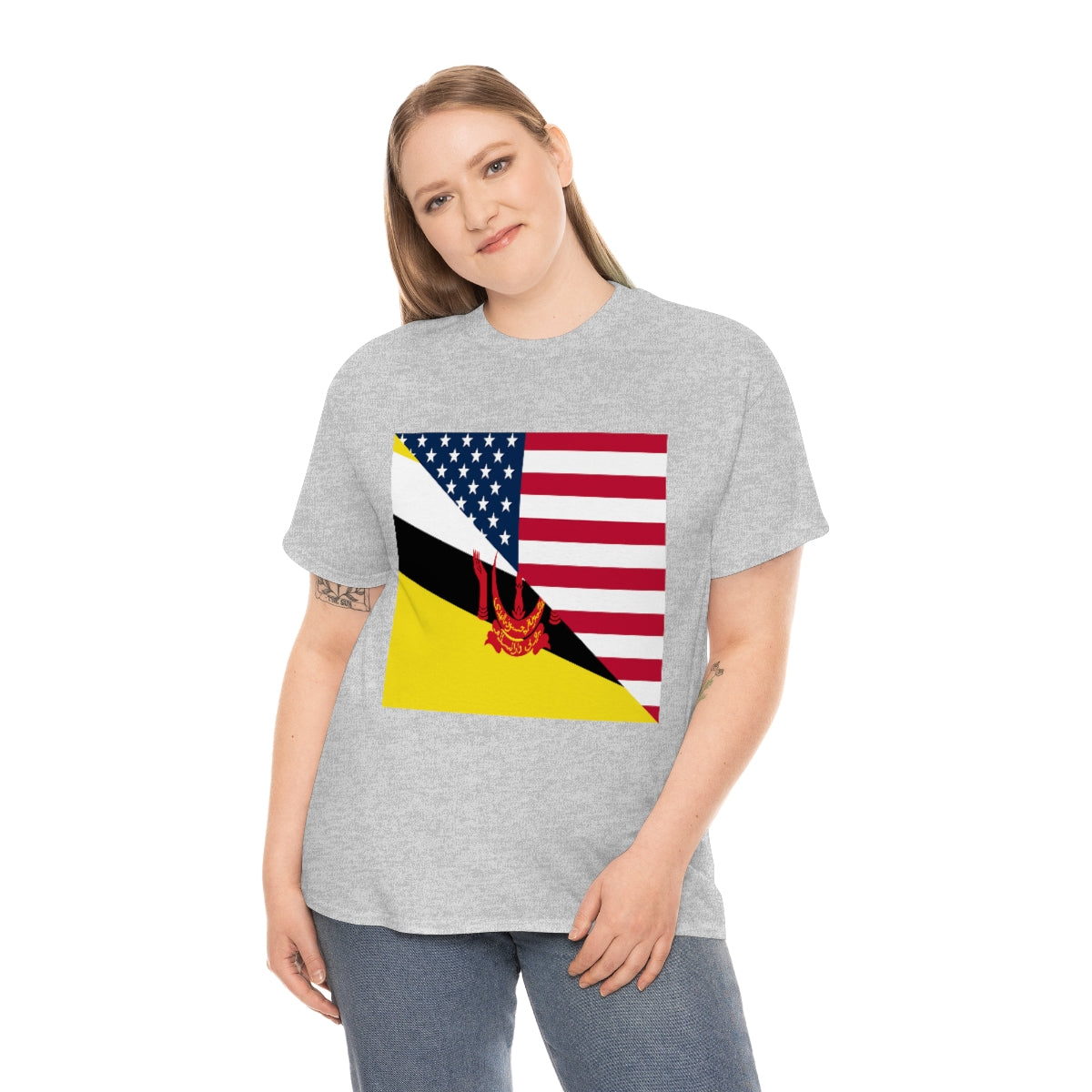 Brunei American Flag Half Bruneian USA T-Shirt | Unisex Tee Shirt