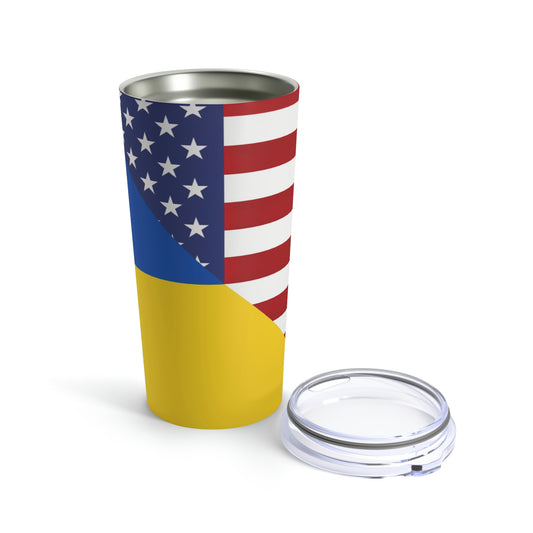 Ukrainian American Flag | Half Ukraine USA Tumbler 20oz