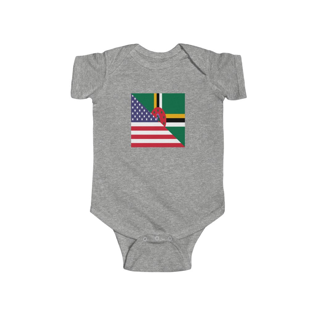 Dominica American Flag Baby Bodysuit | Dominican USA Newborn Boy Girl