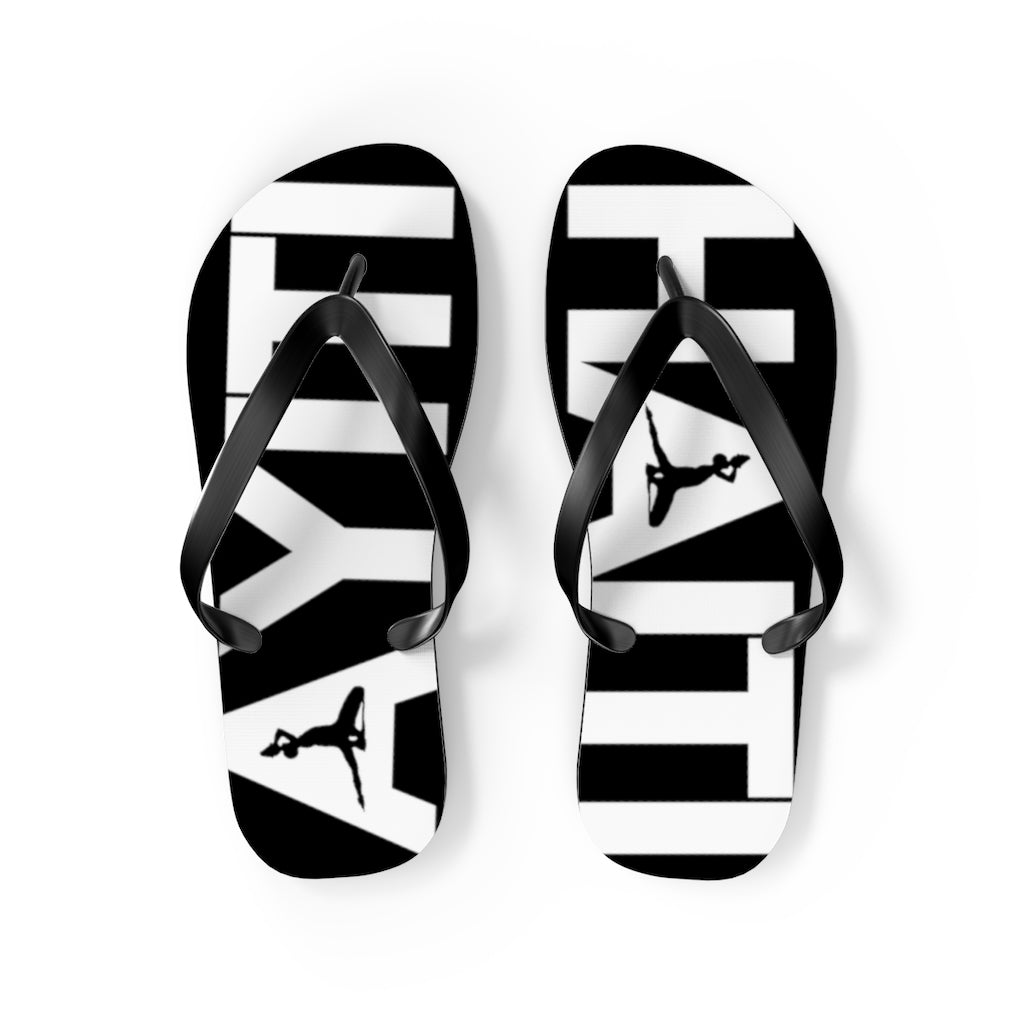 Haiti Black & White Flip Flops | Haitian Summer Sandals