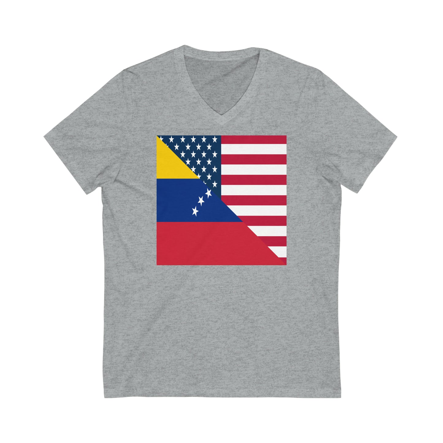 Venezuela American Flag Half Venezuelan USA V-Neck T-Shirt | Unisex Vee Shirt