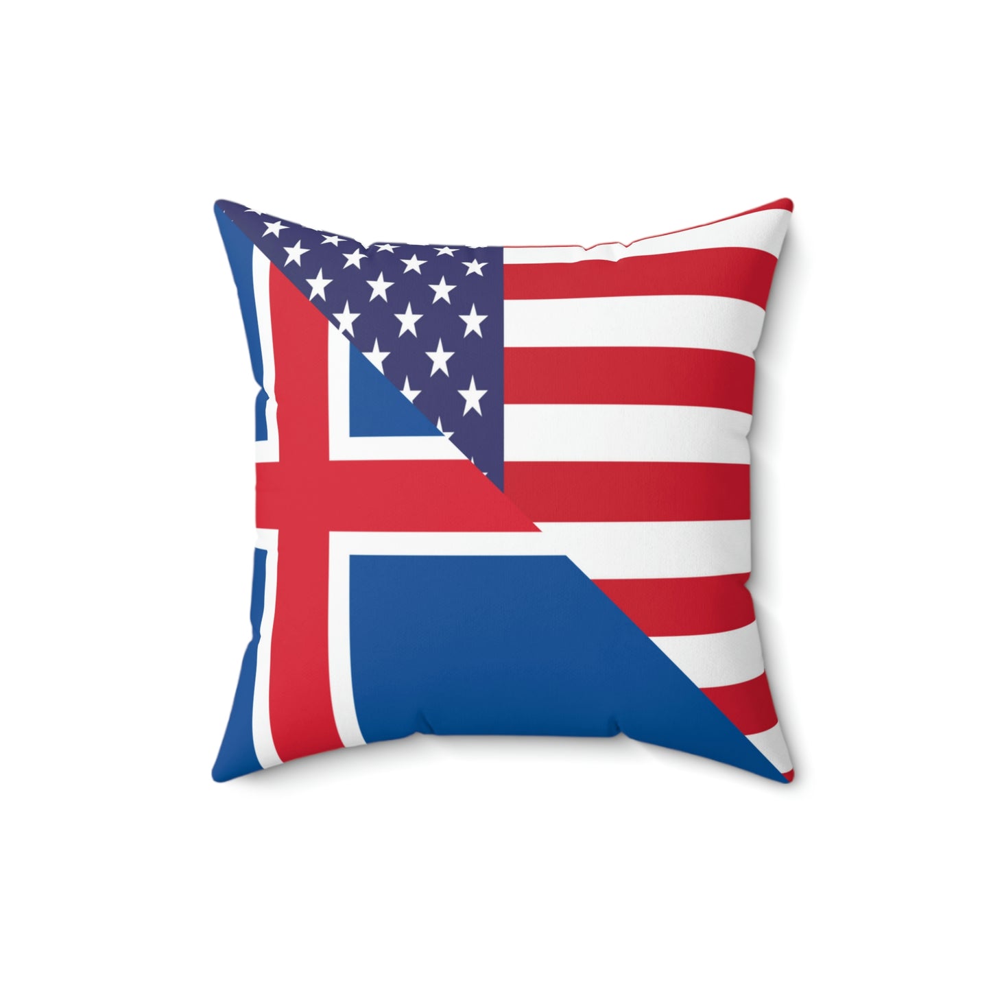 Iceland American Flag Icelander USA Spun Polyester Square Pillow
