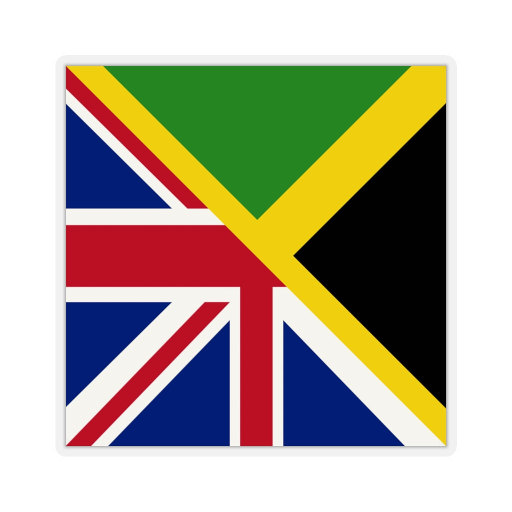 English Jamaican Flag Sticker | Half Jamaica English Flag Sticker