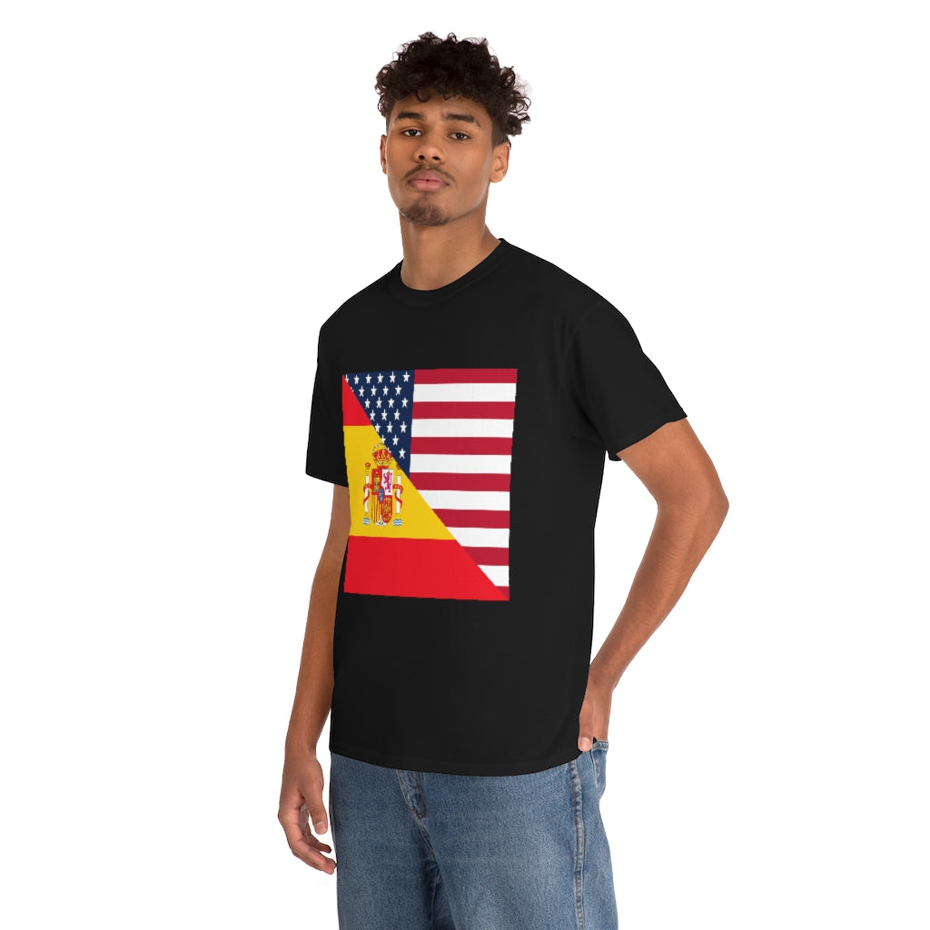 Spain American Flag Tee Shirt | Unisex Spanish USA Tshirt