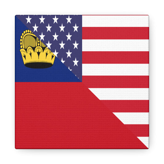 Liechtenstein American Flag Canvas Gallery Wraps | Wall Art